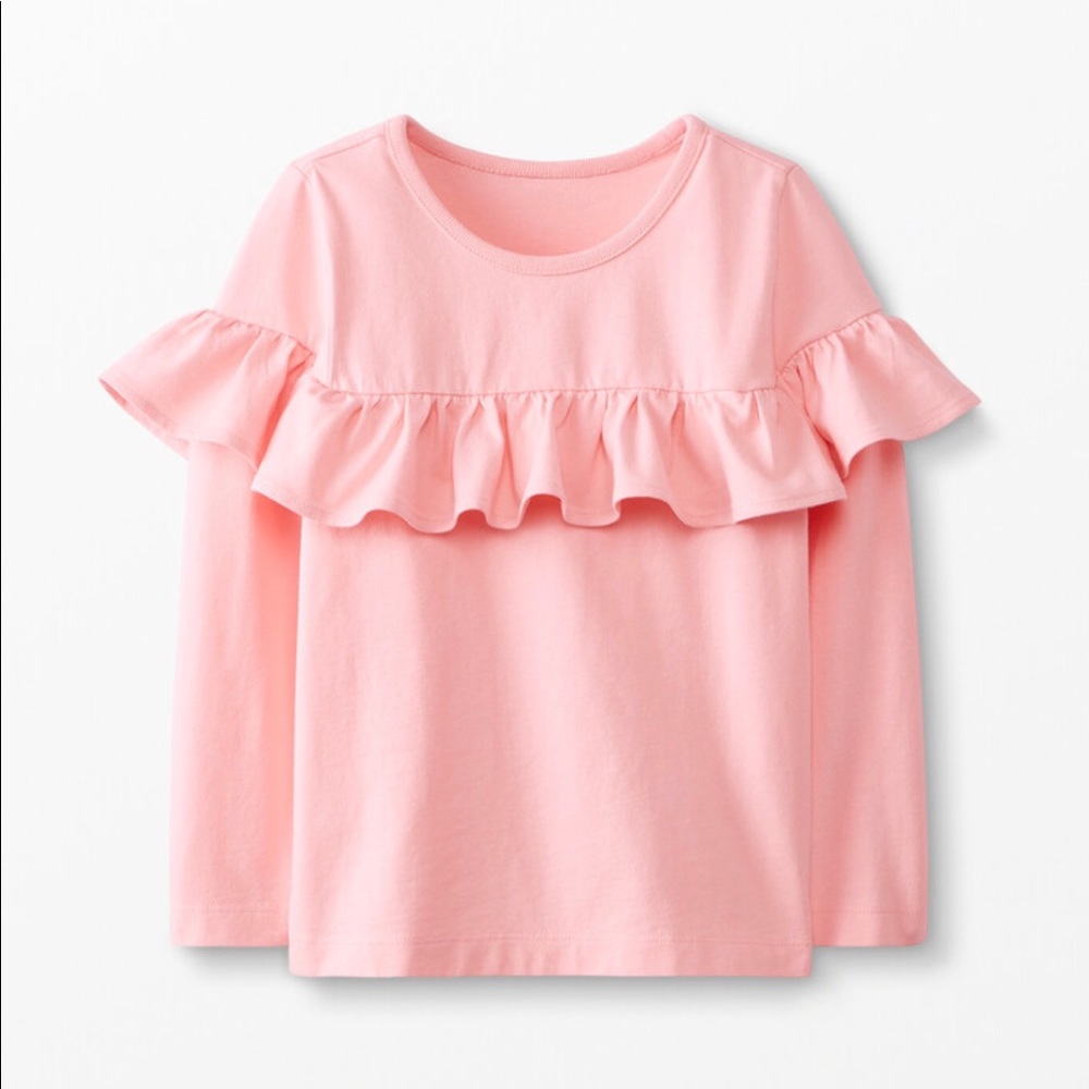KIDS😄 Hanna Andersson pink ruffle shirt